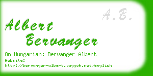 albert bervanger business card